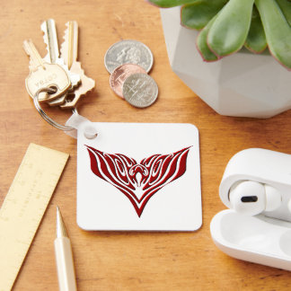 Rödvingad Fågel Neo-Tribal Tatuering Konst Design Nyckelring
