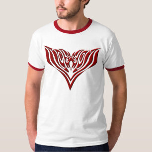 Rödvingad Fågel Neo-Tribal Tatuering Konst Design T Shirt