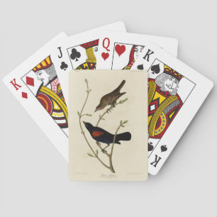 Rödvingad svart fågel - Audubon's Birds of America Casinokort