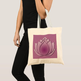 Rödviolett lotus på trikå tygkasse