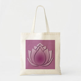 Rödviolett lotus på trikå tygkasse