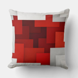 Rödvit Färg-block Geometric Decorative Pillow Kudde