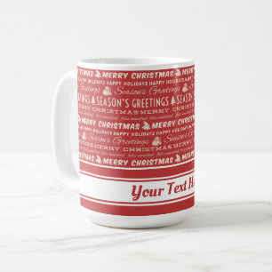 Rödvit God jul Retro-typografi Kaffemugg