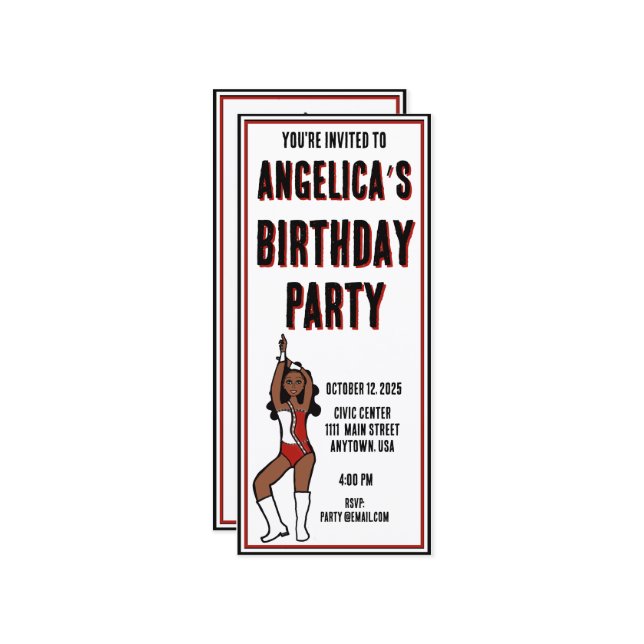 Rödvit inbjudan till dansergrupp nr 1 (Fram/Back In Situ)