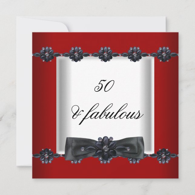 Rödvit juvbläck, 50:e Födelsedagsfesten Inbjudningar (Framsida)