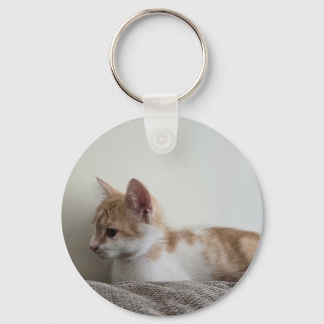 Rödvit kattunge nyckelring (Framsida)