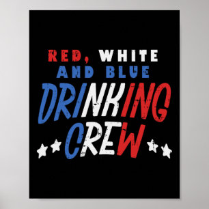 Rödvit och blå rattkrage funny USA 4:e Poster