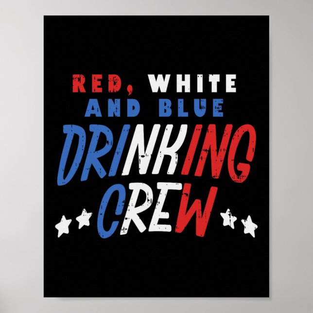 Rödvit och blå rattkrage funny USA 4:e Poster (Framsidan)