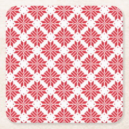 Rödvit och strålande nordisk stjärna underlägg papper kvadrat