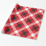 Rödvit och svart buffel plaid mönster presentpapper<br><div class="desc">Coola jul mönster. Buffalo var i ett rött vitt och svart geometriskt mönster.</div>