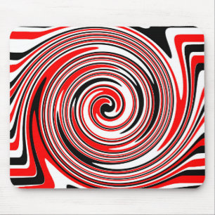 Rödvit och svart psykodelisk design musmatta