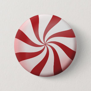 Rödvit peppermint Candy Button Knapp