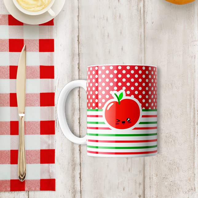 Rödvit polka Kaffe Mugg (Skapare uppladdad)