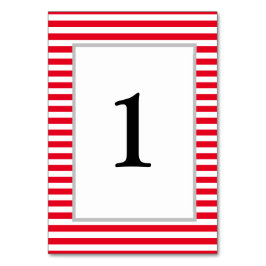 Rödvit Rand-Bordsnummer Bordsnummer
