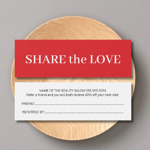 Rödvit referenskort för enkel Elegant Litet Visitkort