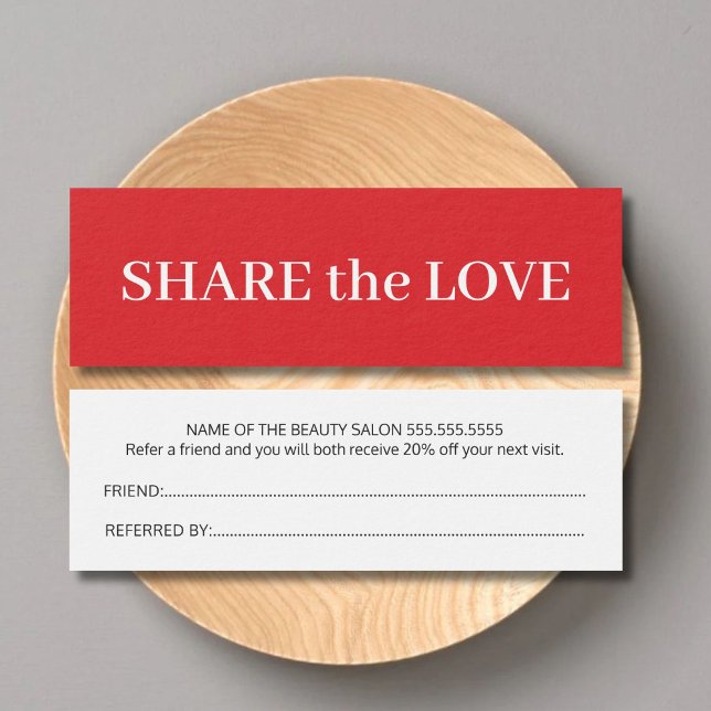 Rödvit referenskort för enkel Elegant Litet Visitkort (Skapare uppladdad)