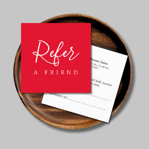 Rödvit referenskort för enkel Elegant Rabattkort