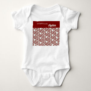 Rödvit Retro Mönster-Anpassningsbar T Shirt