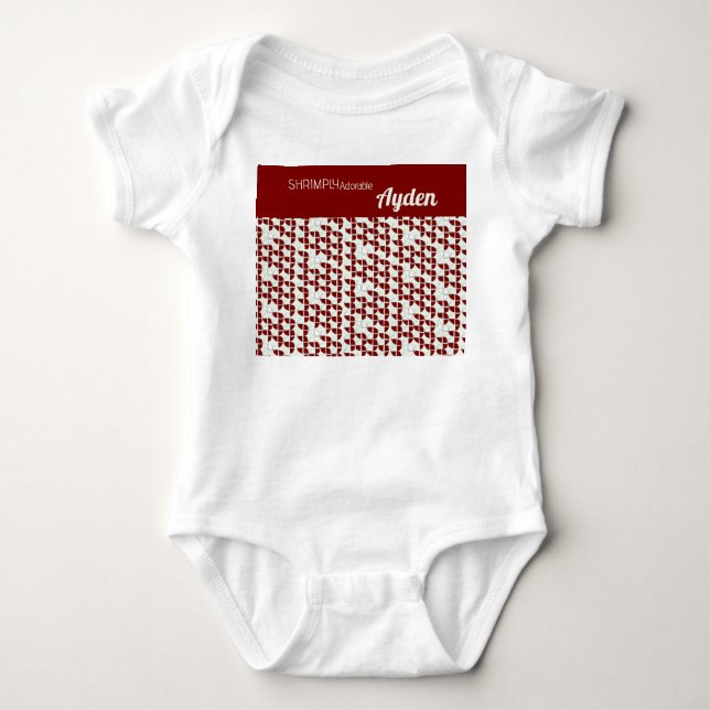 Rödvit Retro Mönster-Anpassningsbar T Shirt (Framsida)