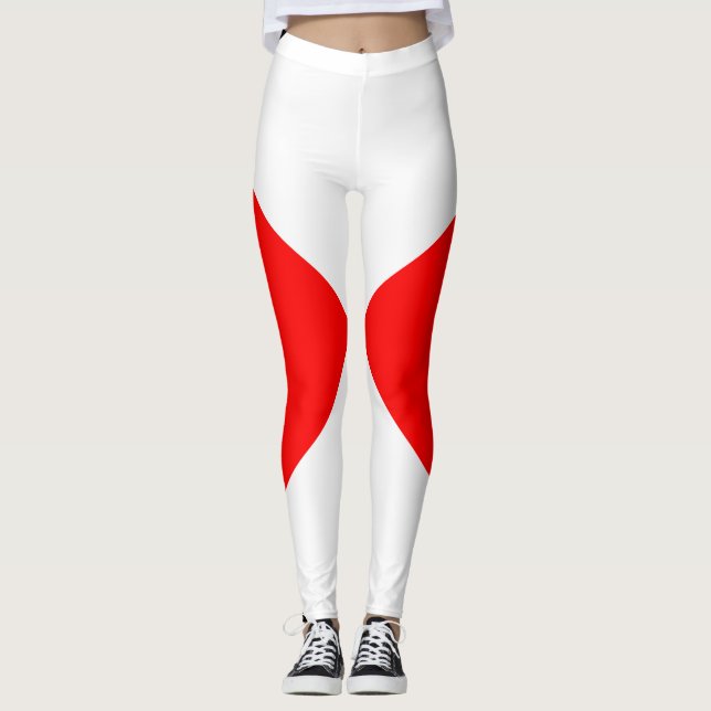 Rödvit, rund leggings (Framsida)
