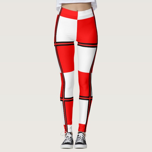 Rödvit, rund leggings (Framsida)