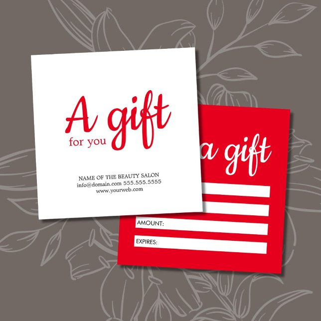 Rödvit saltlösning med enkel Elegant Fyrkantigt Visitkort (Skapare uppladdad)