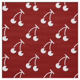 Rödvita körsbär, mönster väv tyg