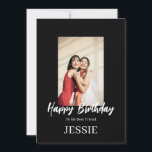 ROE Black & White Simple Birthday Best Friend Kort<br><div class="desc">Made åt dig!</div>