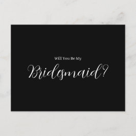 ROE Black & White Simple Bridesmaid Vykort