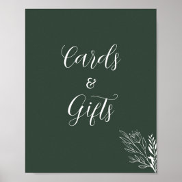 ROE Dusky Grönt & White Cards Gifts Sign Poster