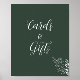 ROE Dusky Grönt & White Cards Gifts Sign Poster