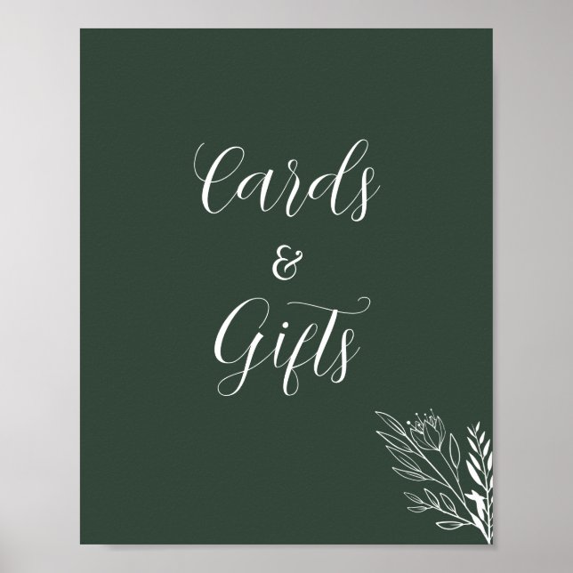 ROE Dusky Grönt & White Cards Gifts Sign Poster (Framsidan)