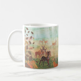 Roe Hjort Capreolus capreolus i Forest Sunlight Kaffemugg