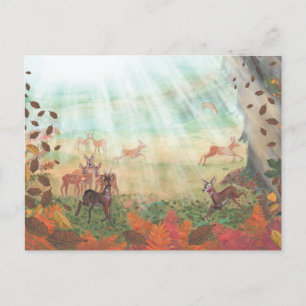 Roe Hjort Capreolus capreolus i Forest Sunlight Vykort