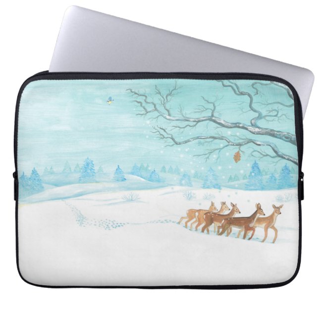 Roe Hjort in Winter Laptop Fodral (Framsidan)