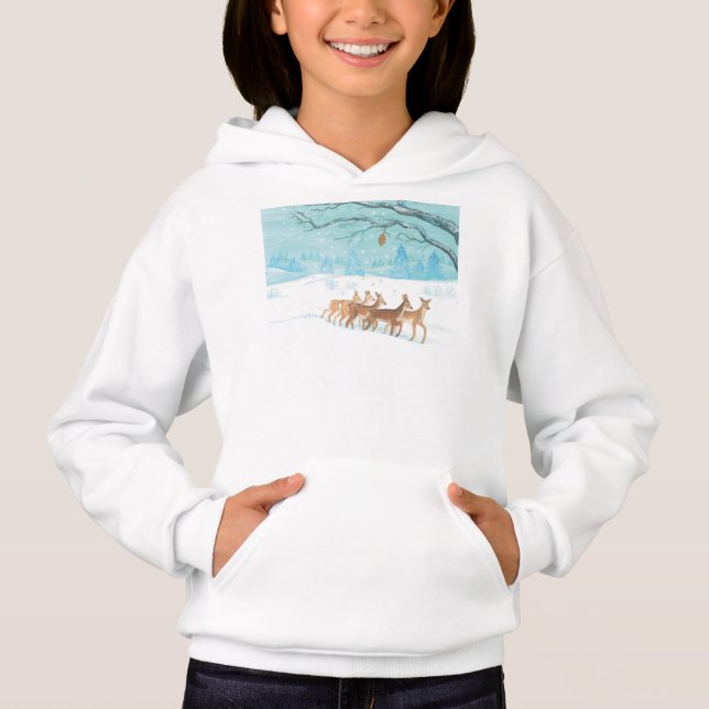 Roe Hjort in Winter T Shirt (Framsida)