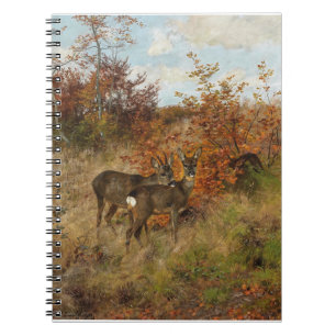 Roe Hjort med Höst löv Vintage Wildlife Anteckningsbok