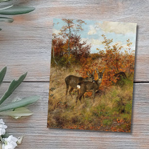 Roe Hjort med Höst löv Vintage Wildlife Vykort