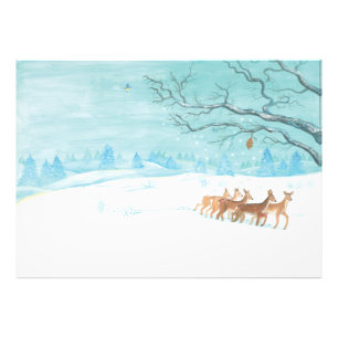 Roe hjort Winter Fototryck