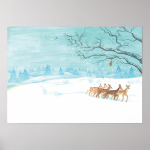 Roe hjort Winter Poster