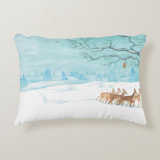 Roe hjort Winter Prydnadskudde (Framsidan)