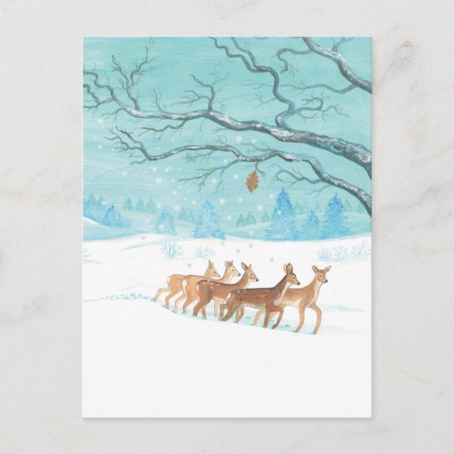 Roe Hjort Winter Vykort (Framsida)