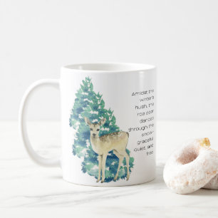 Roe-Hjortarna genom Snö Kaffemugg