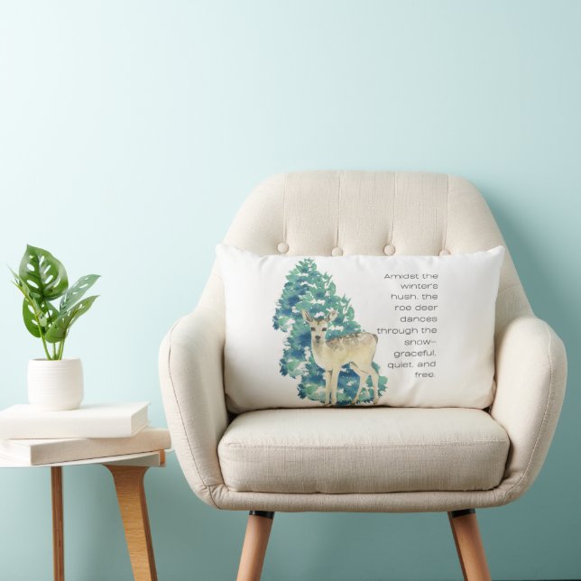 Roe-Hjortarna genom Snö Lumbarkudde (Stol)