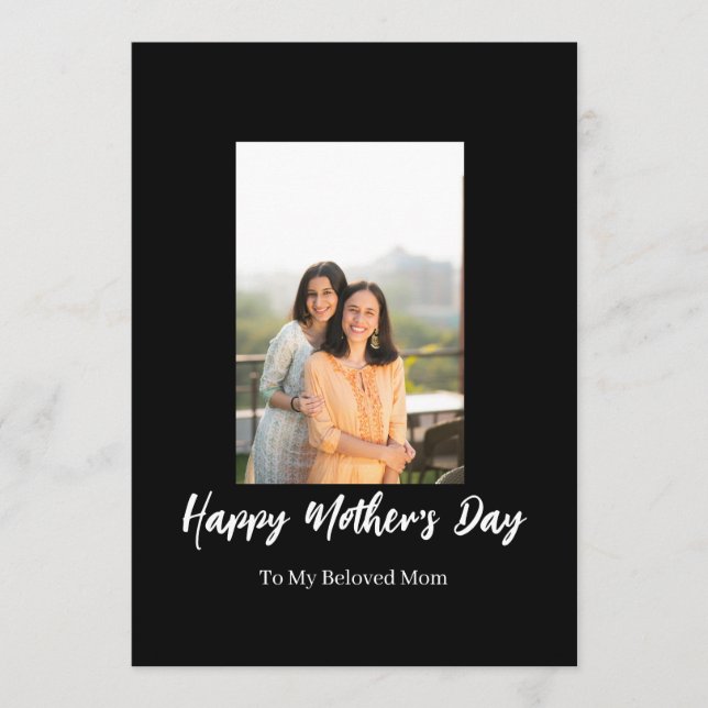 ROE svart och vit enkel mormorsdags hälsning Kort (Framsida)