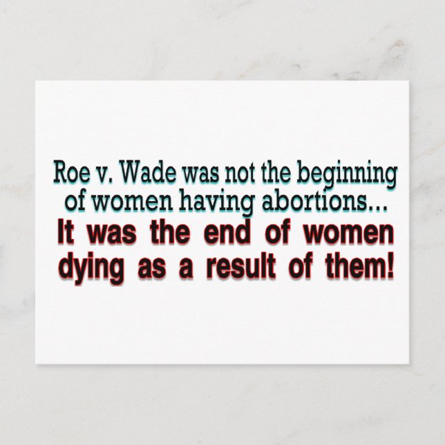 Roe v. wade vykort (Framsida)