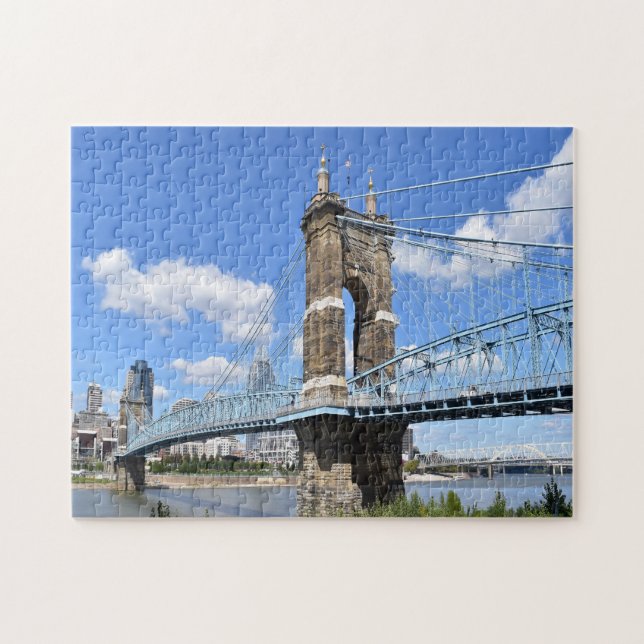 Roebling hängbro Ohio. Pussel (Horisontell)