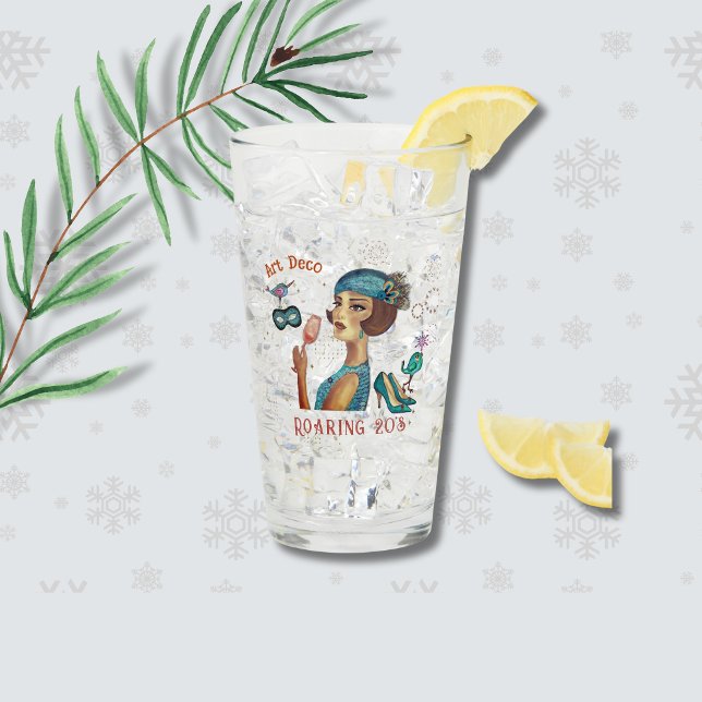 Roeing Twenties Revival Art Deco Glaskopp (Roaring Twenties Revival Art Deco Glass)