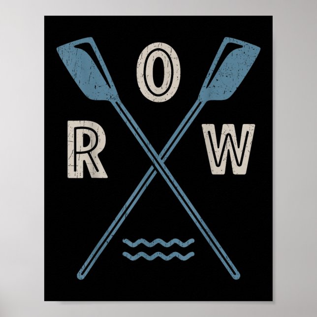 Roende Roende Besetting Roare Retro Båt Åra S Poster (Framsidan)