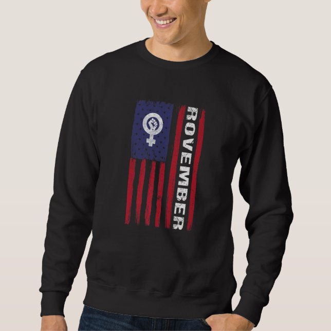 Roevember amerikansk flagga lång ärmad tröja (Framsida)